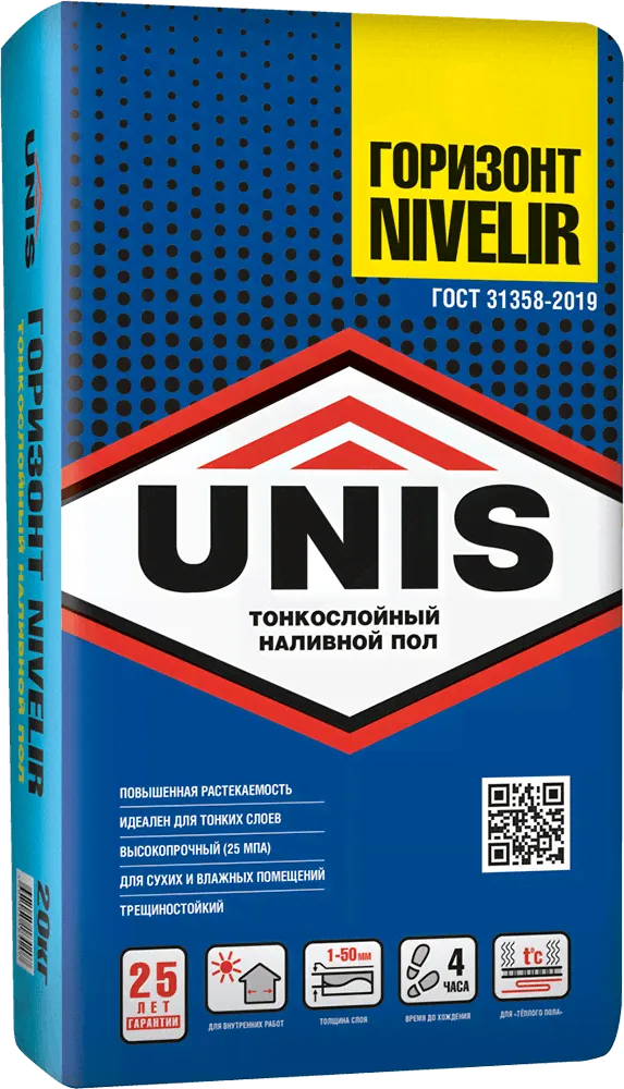Наливной пол Юнис Горизонт Нивелир 20кг финишный /54/-0