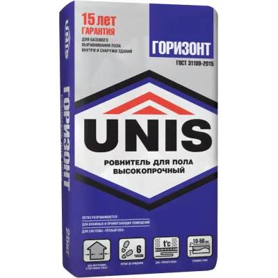 Стяжка пола Unis / Юнис Горизонт 25кг Hydro