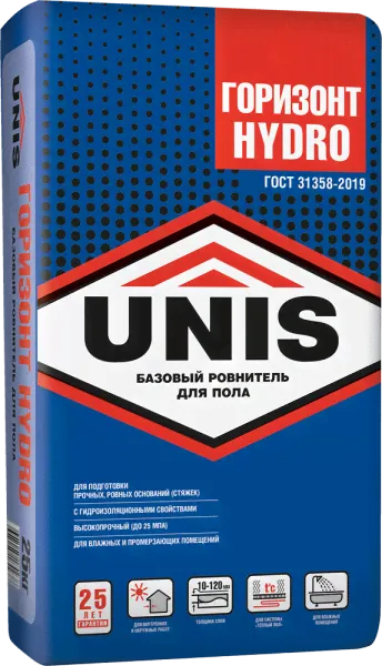 Стяжка пола UNIS Горизонт Hydro водостойкая 25кг